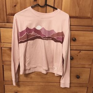 Cropped Life is Good long sleeve T